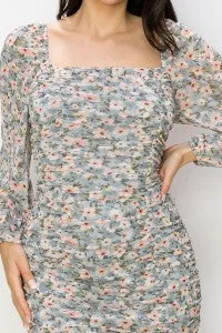 Bishop Sleeve Chiffon Dress
