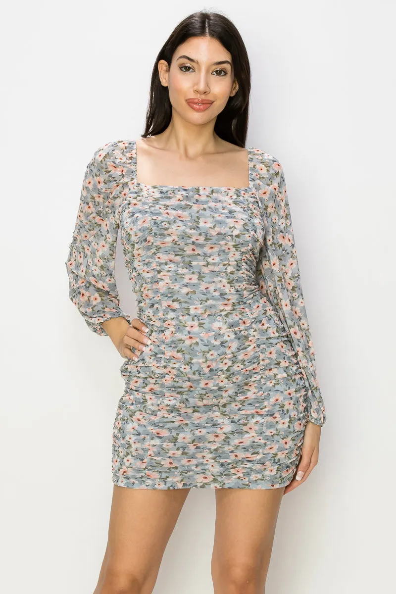 Bishop Sleeve Chiffon Dress