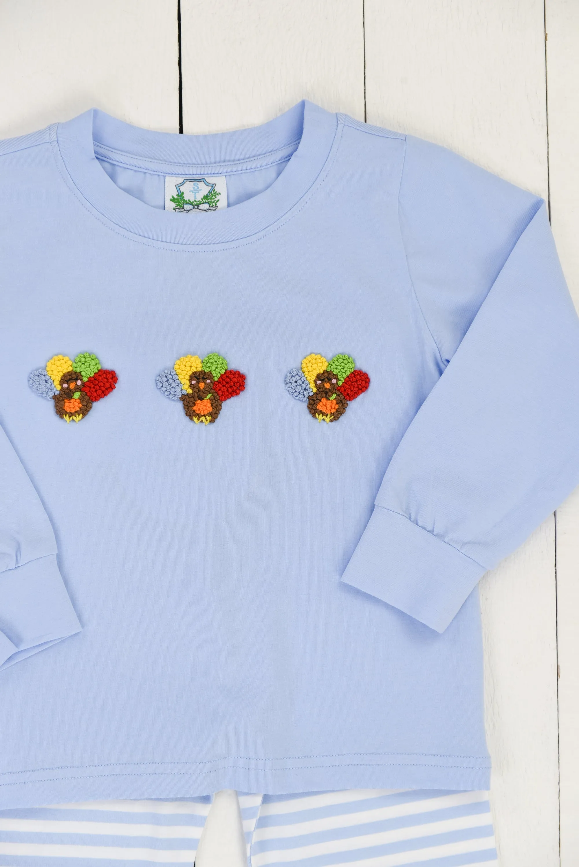 Bitty Dot French Knot Turkeys Boys Pants Set