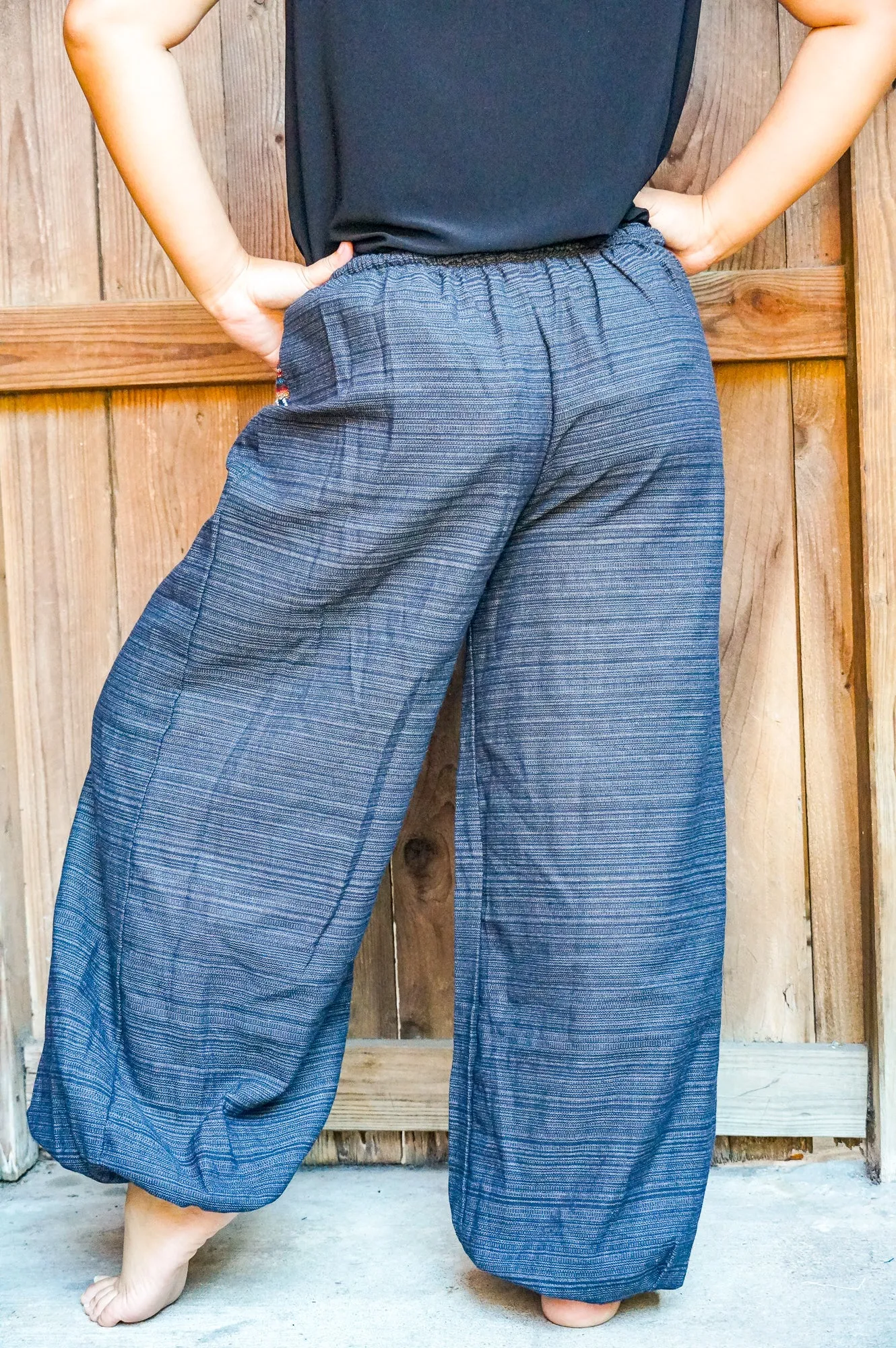 Black Cotton Tribal Pants