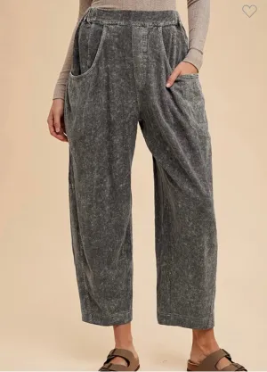 Black Mineral Wash Pants