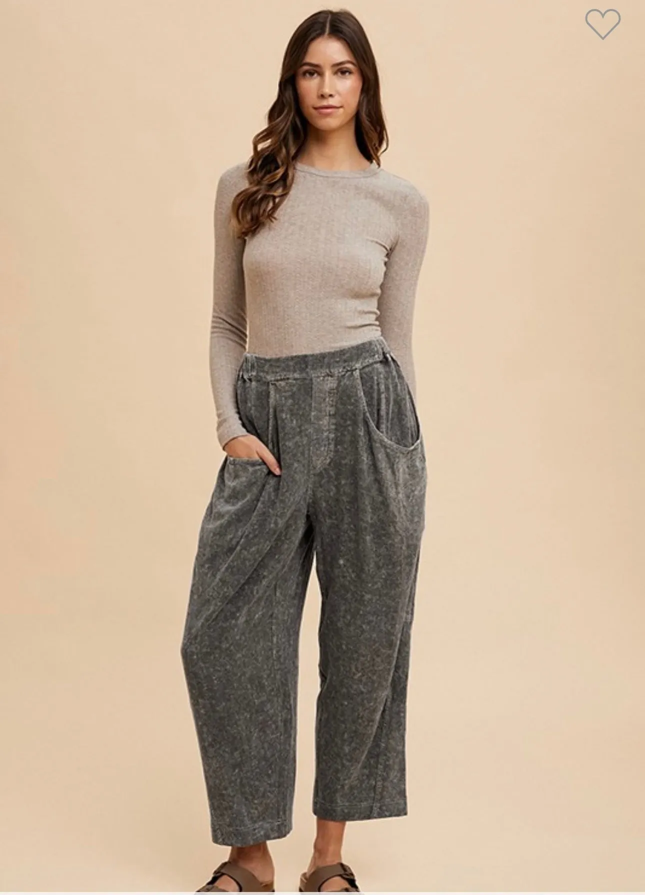 Black Mineral Wash Pants
