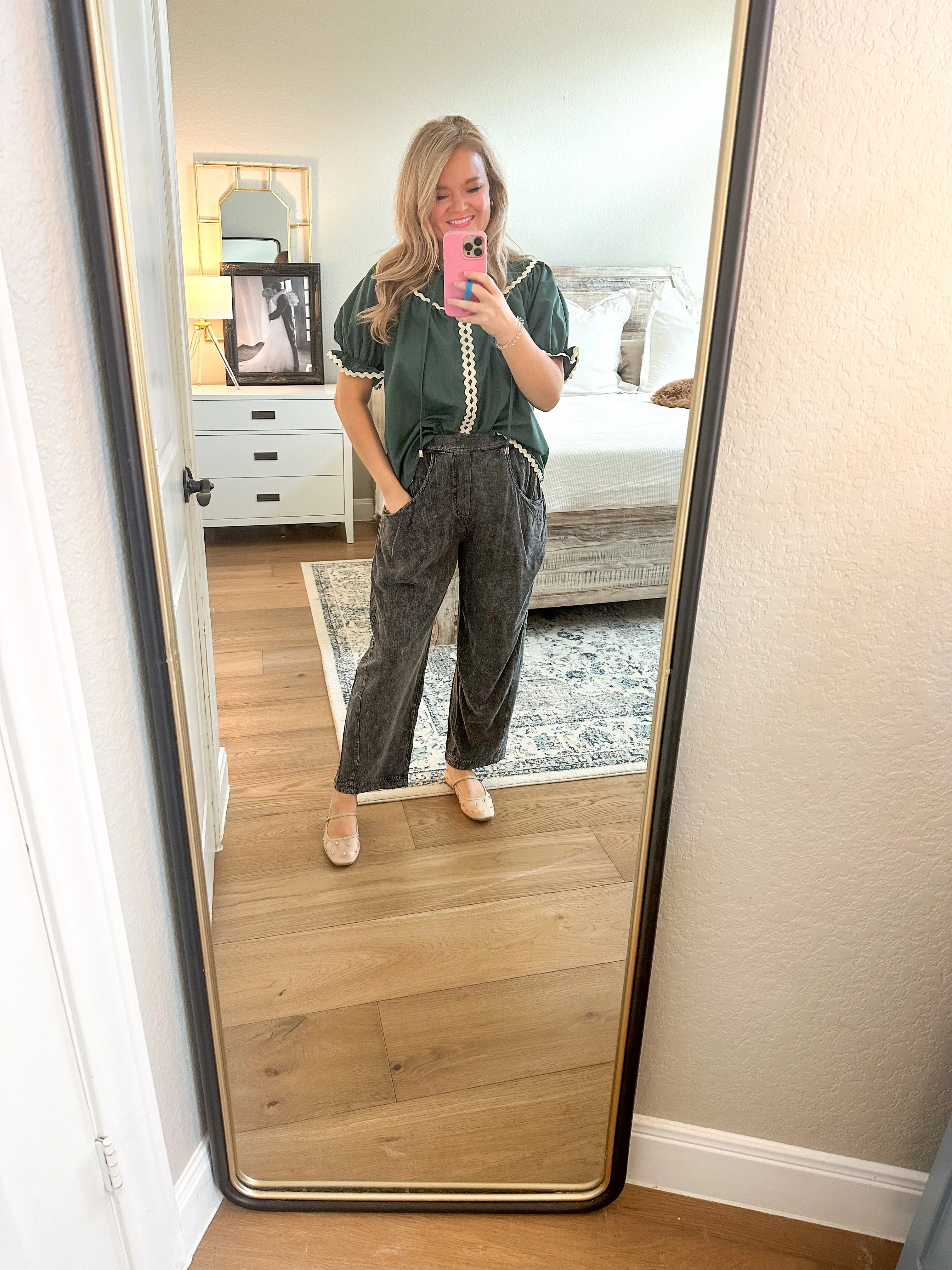 Black Mineral Wash Pants