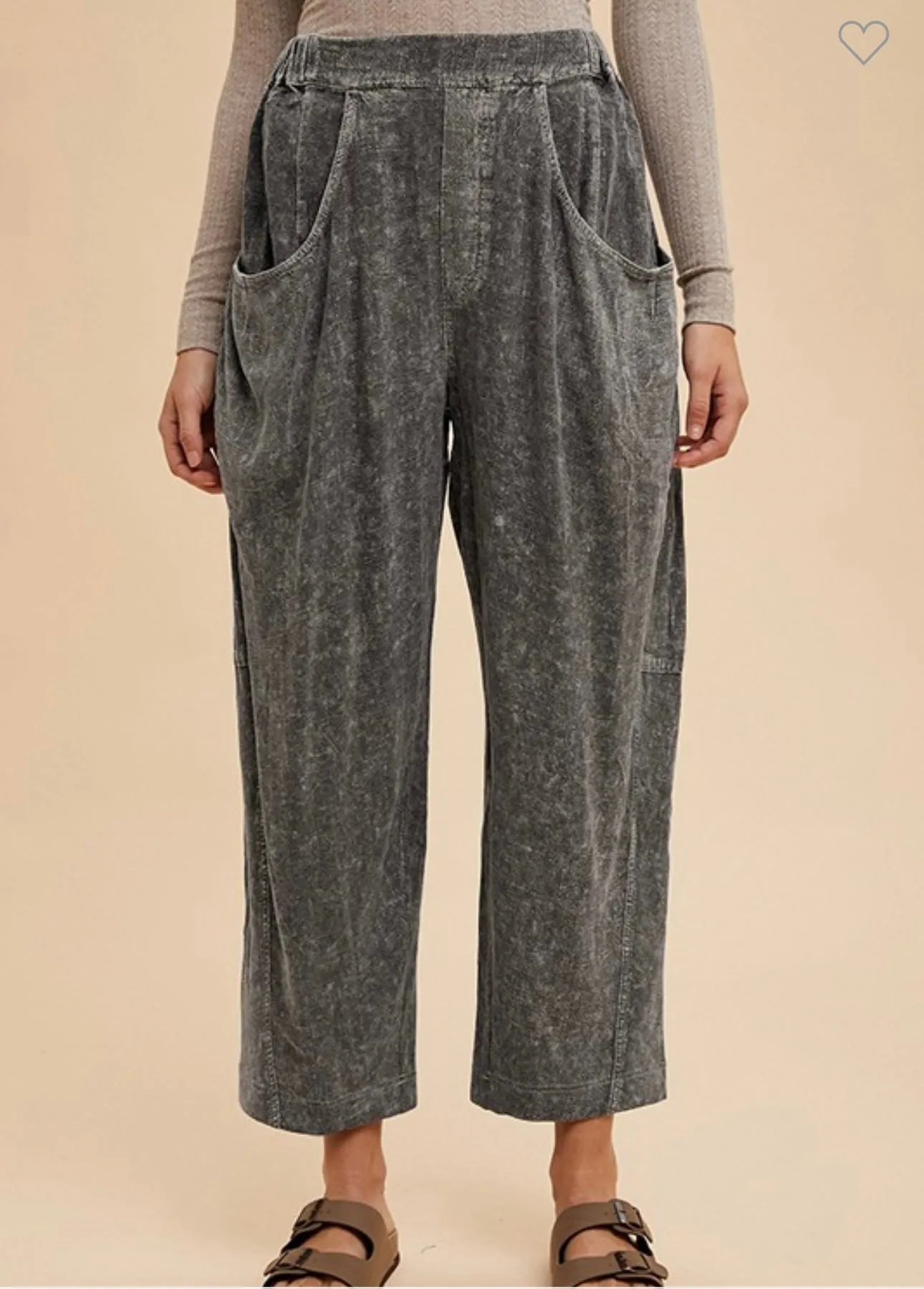 Black Mineral Wash Pants