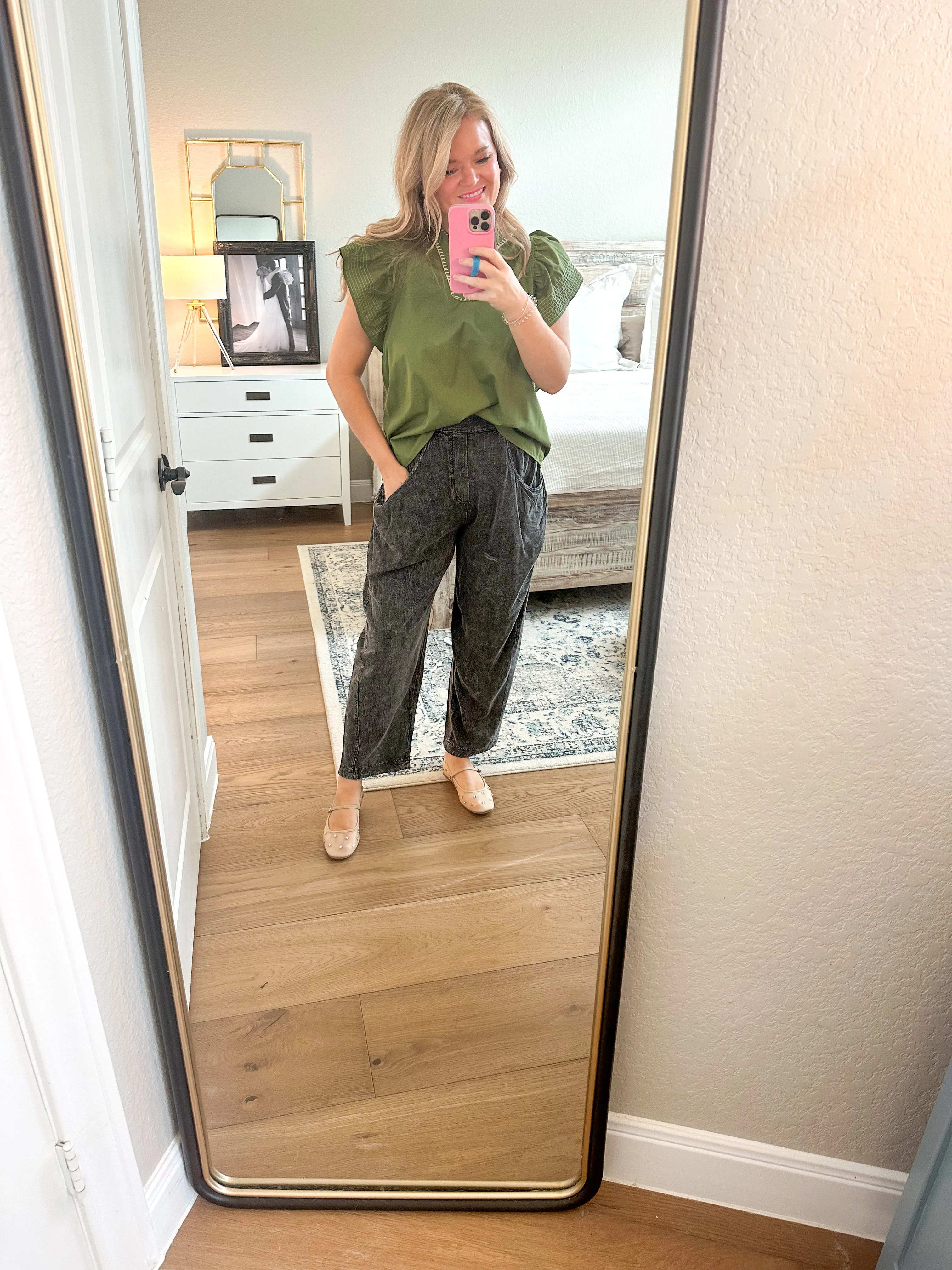 Black Mineral Wash Pants