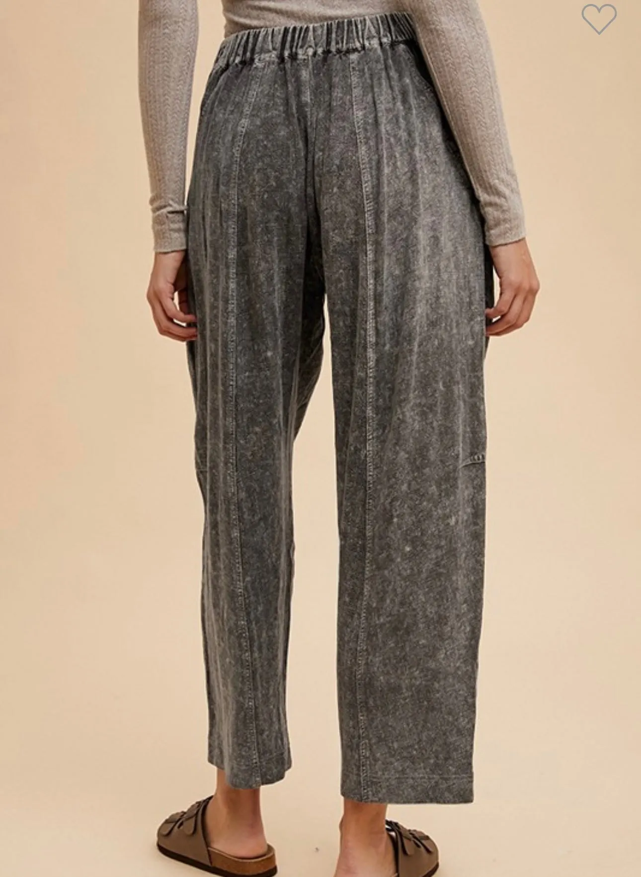 Black Mineral Wash Pants
