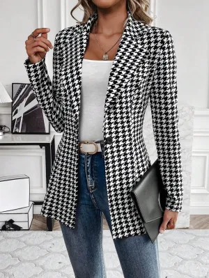 Blazer Cazadora de Pata de Gallo para Mujer  CR