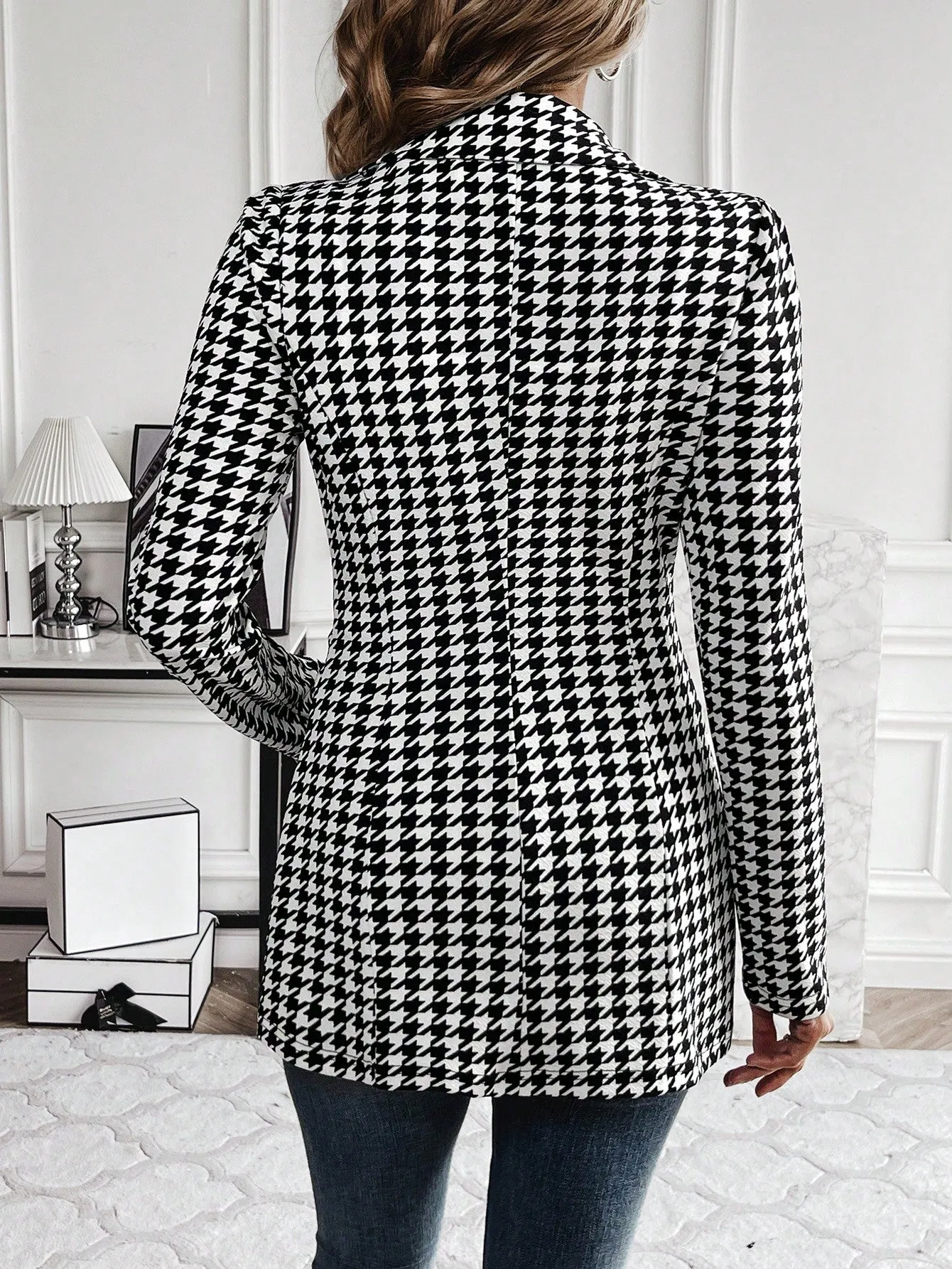 Blazer Cazadora de Pata de Gallo para Mujer  CR