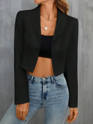 Blazer Crop Chic de Cuello Esmoquin para Mujer