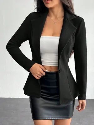 Blazer de mujer Cherry Vibes con cuello de solapa en