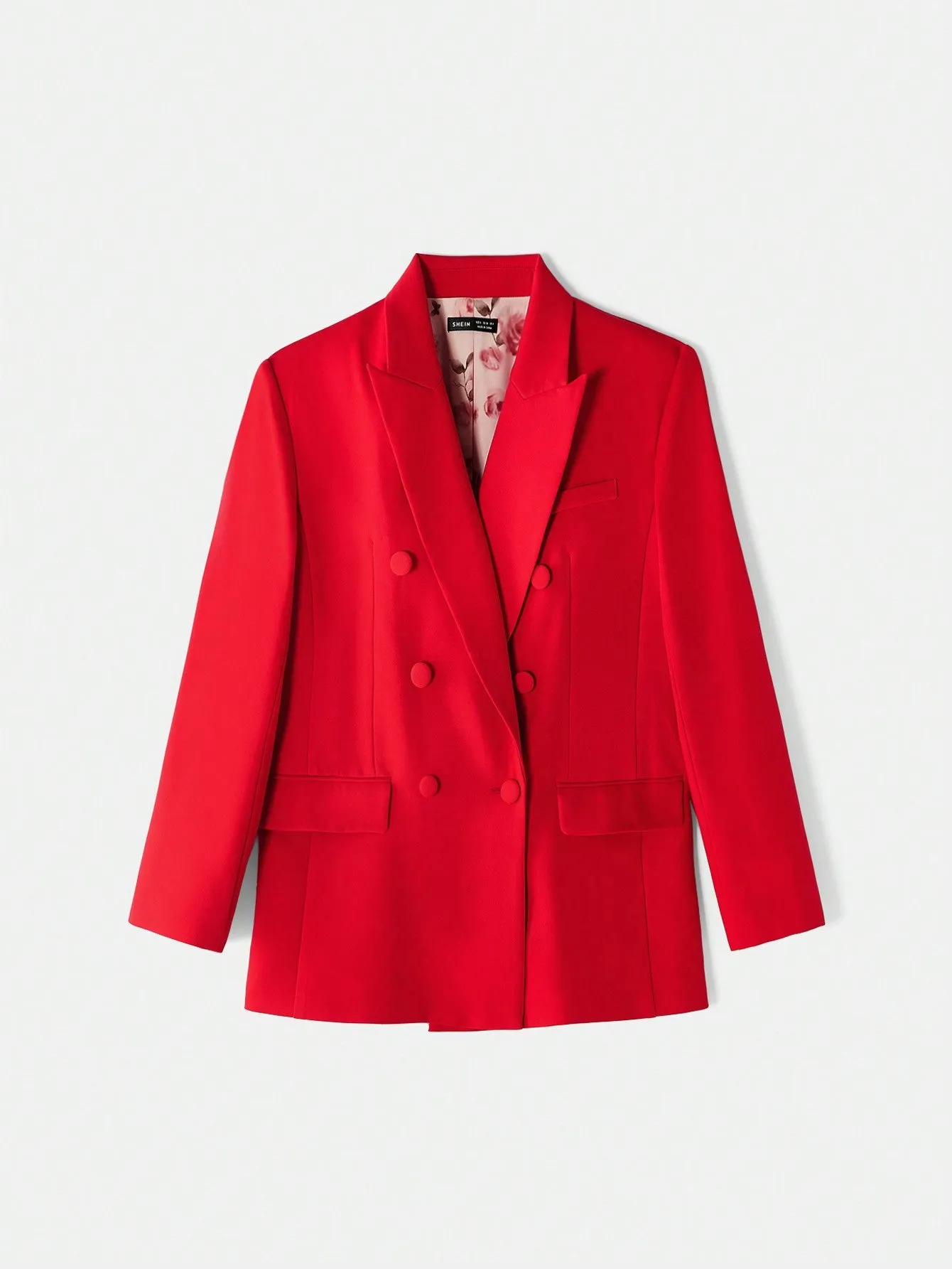 Blazer elegante de mujer roja al estilo de los 90