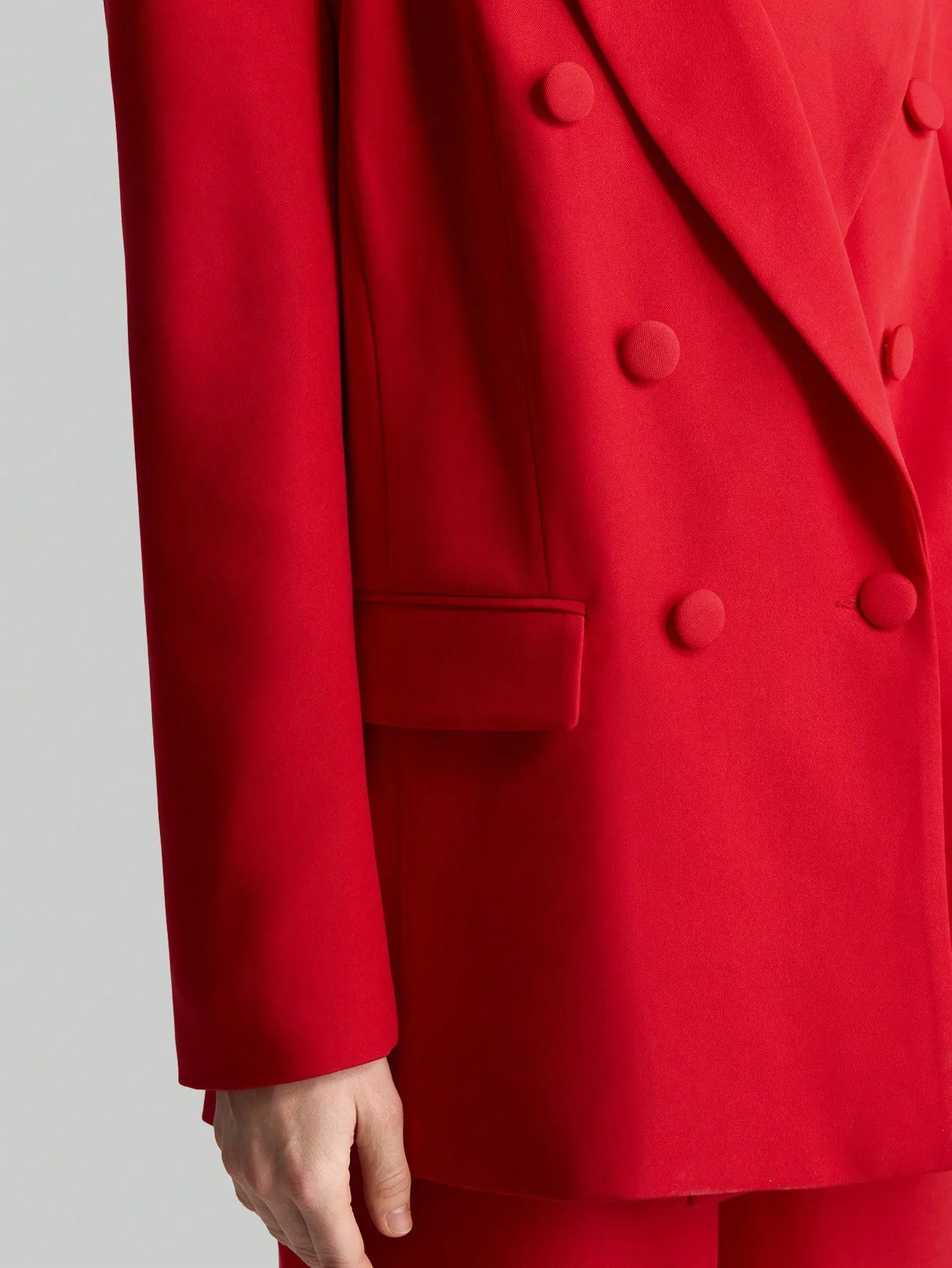 Blazer elegante de mujer roja al estilo de los 90