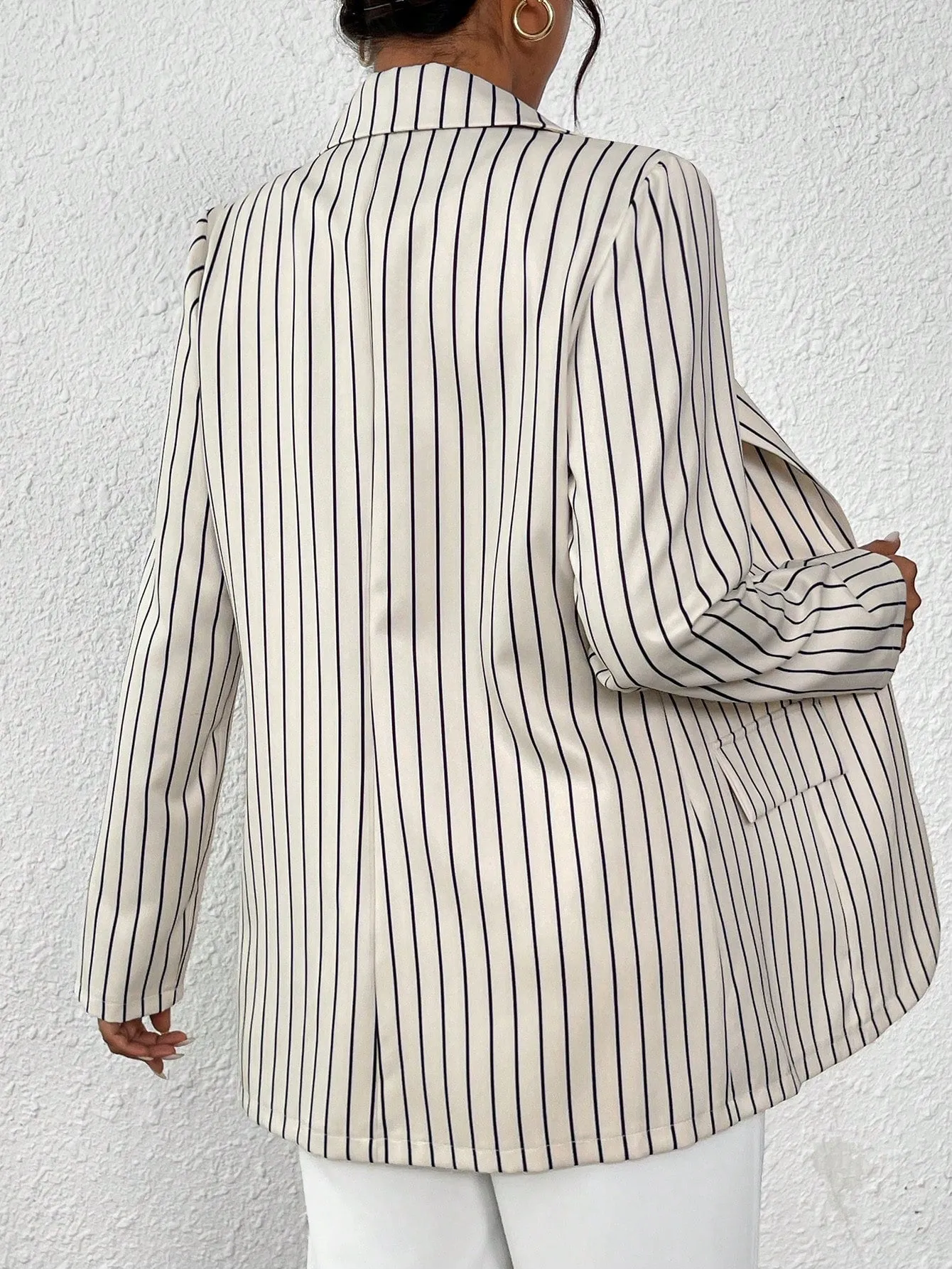 Blazer minimalista de rayas para mujer