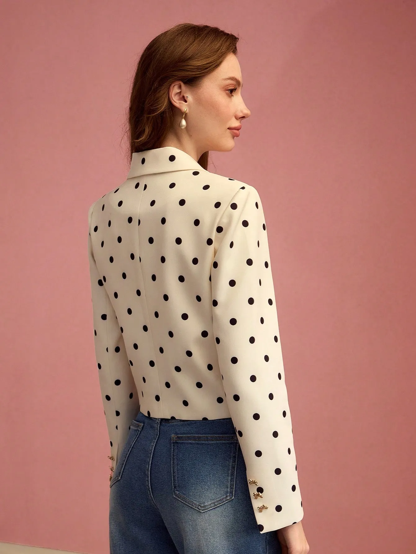 Blazer MOTF PREMIUM con moño de lunares en Cherry Vibes