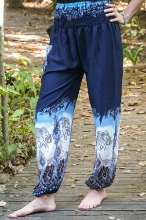 Blue and White Elephant Pants