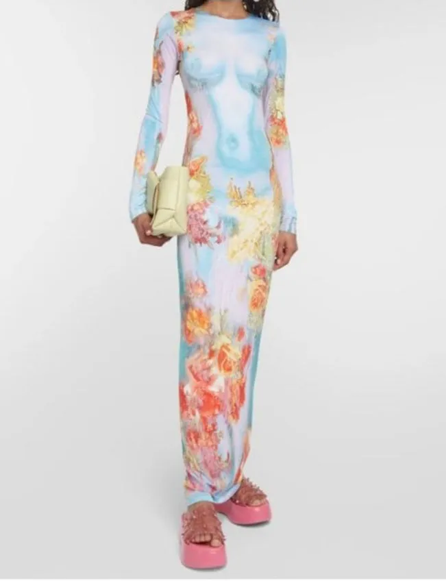 Blue Floral Print Dress