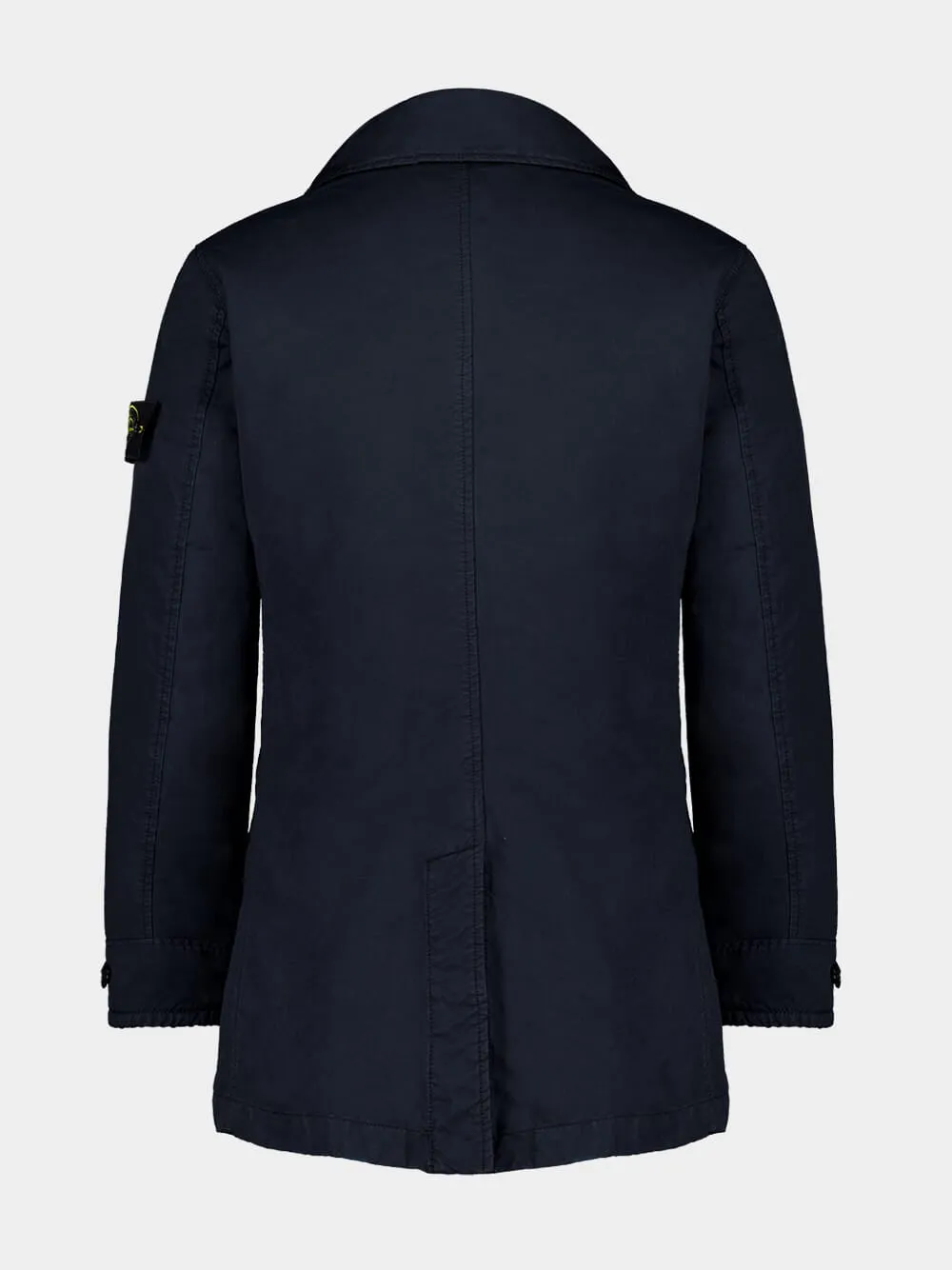 Blue Short Trench Coat with Anti-Drop