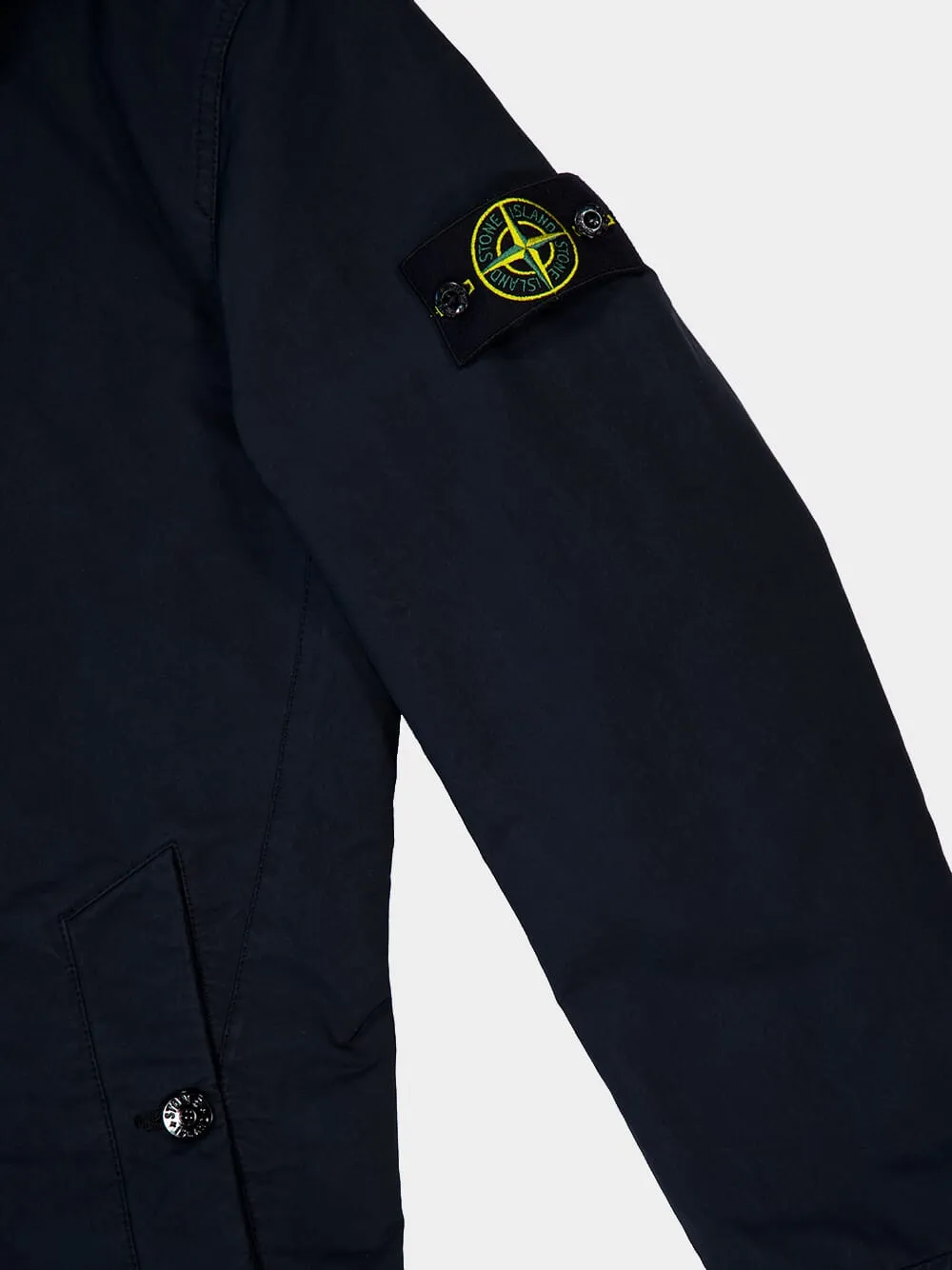 Blue Short Trench Coat with Anti-Drop