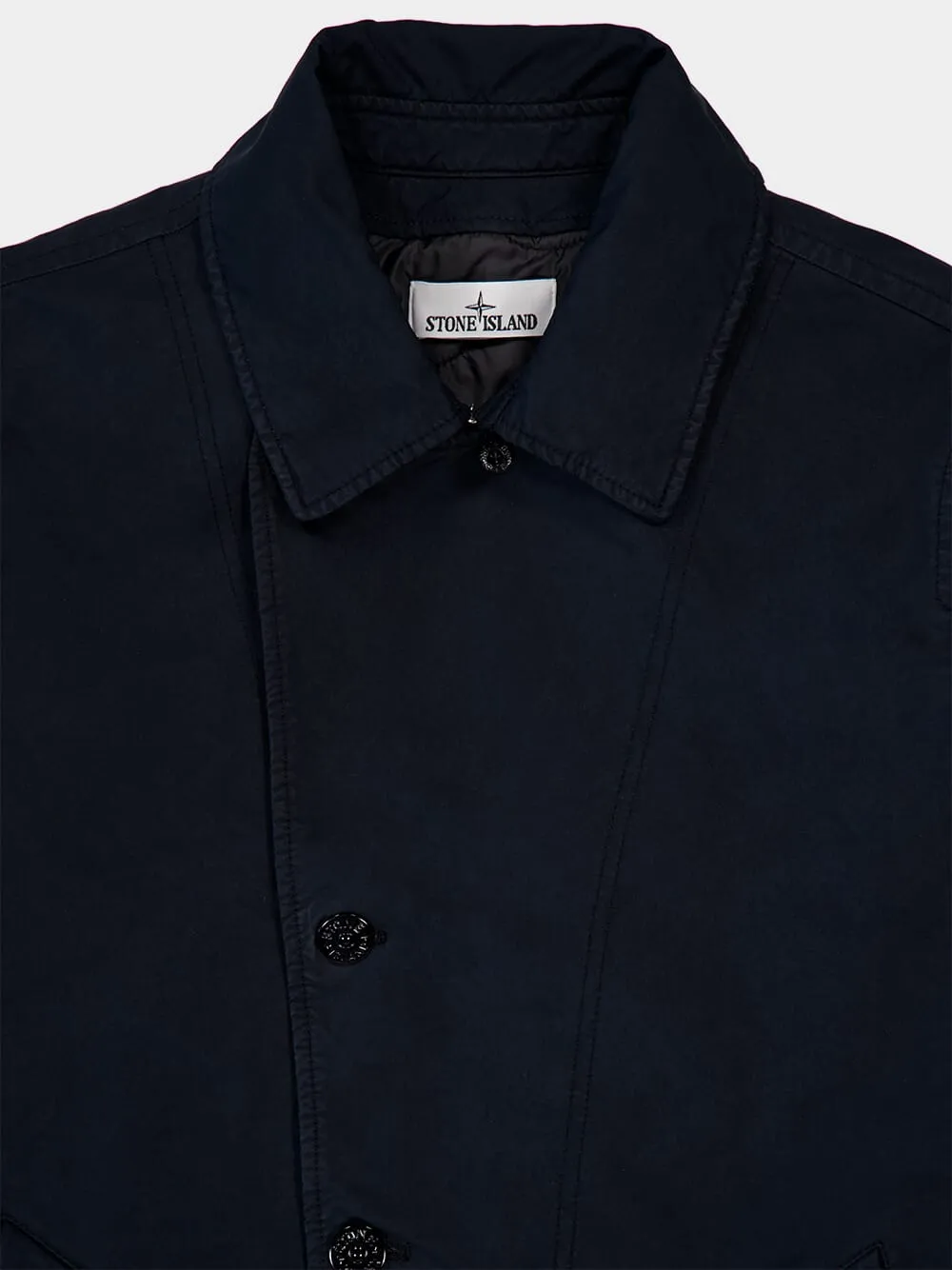 Blue Short Trench Coat with Anti-Drop