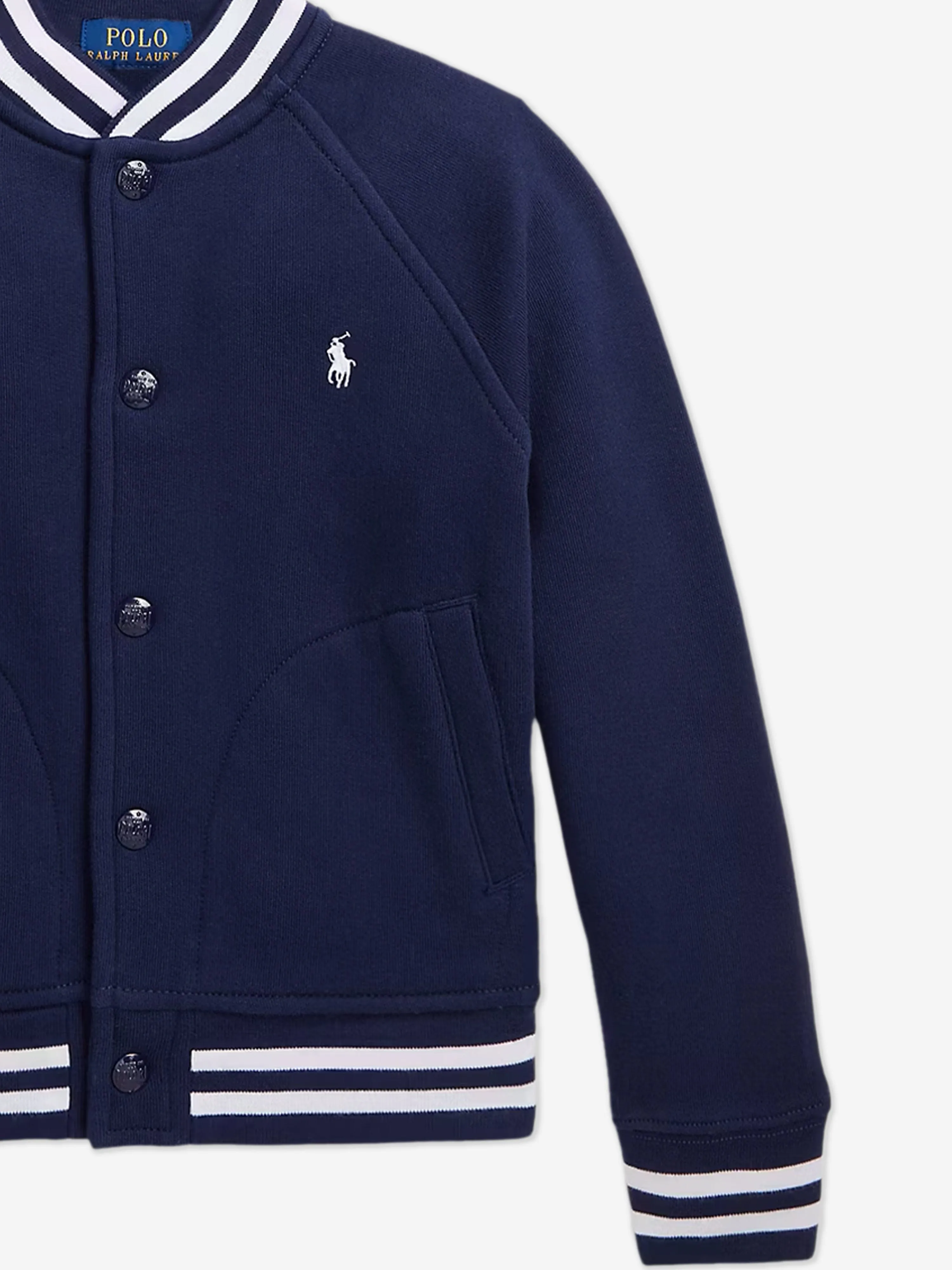 Boys Jersey Bomber Jacket in Navy