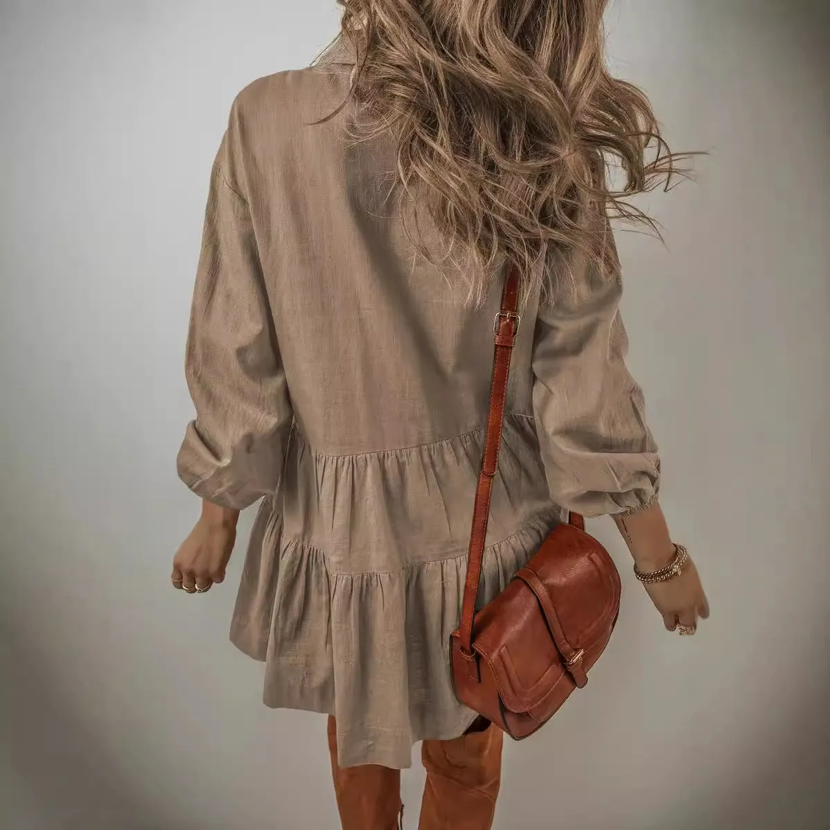 Bria™ | Autumn-Winter Long Sleeve Tiered Dress