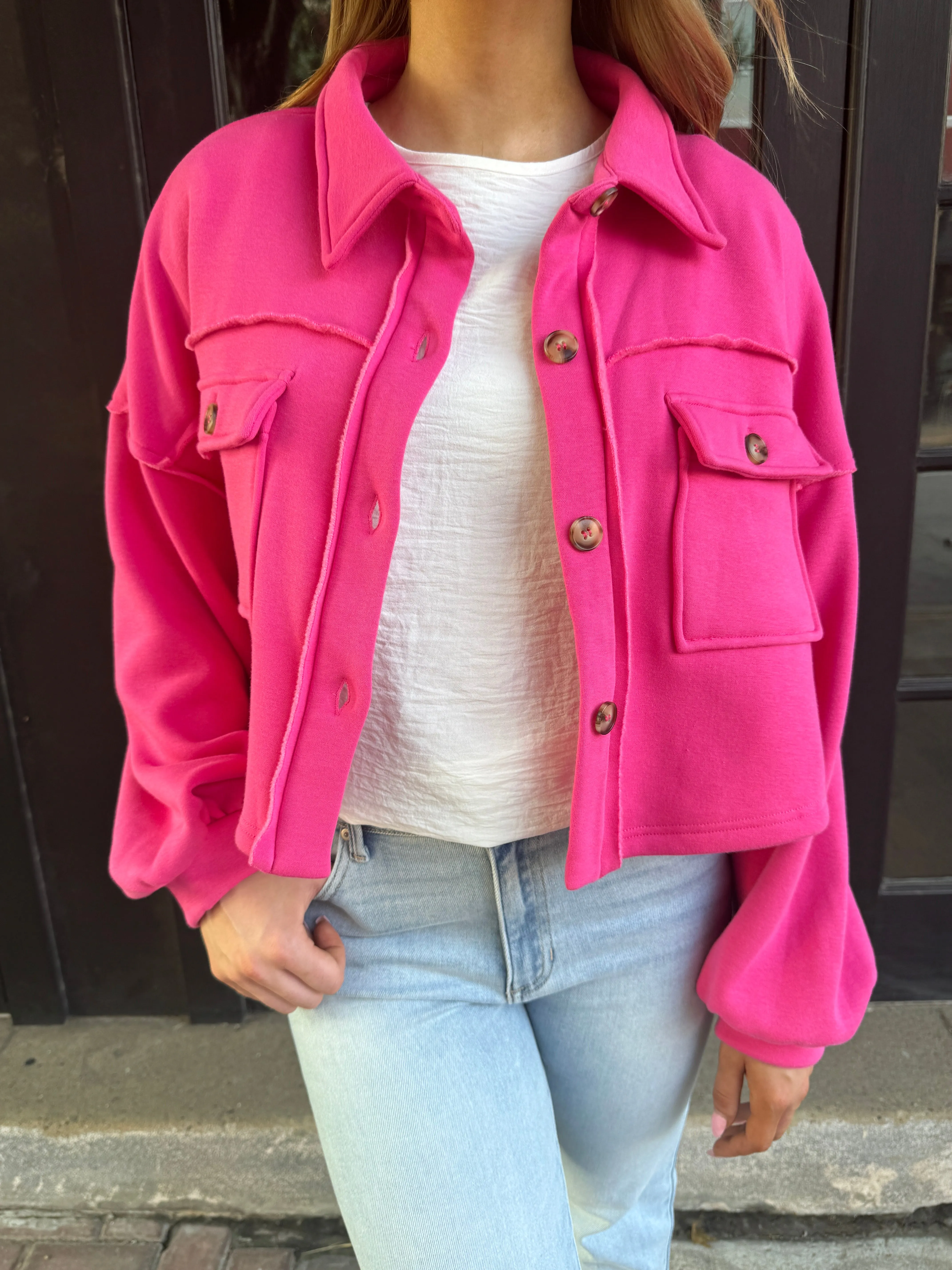 BUTTON UP FLEECE SHACKET