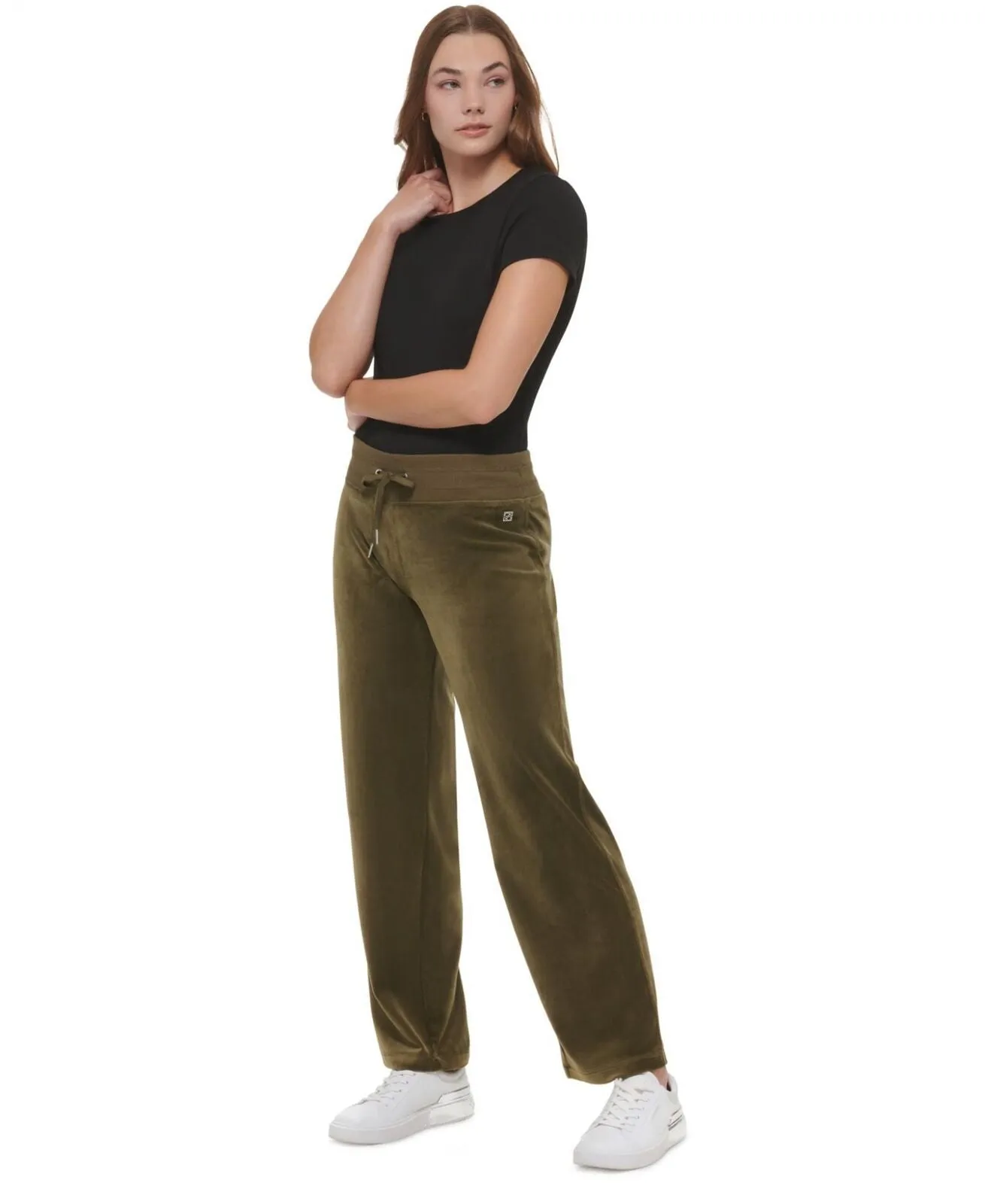 Calvin Klein Women's Wide Leg Velour Pants M2XFK079