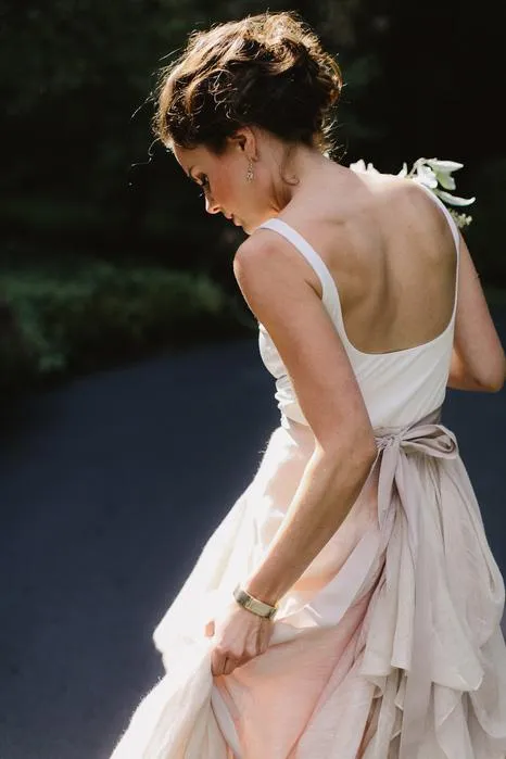 Casual Backyard Wedding Dresses with Irregular Skirt