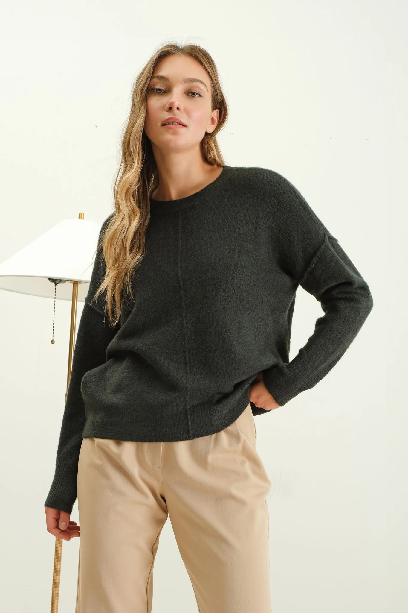 Center Seam Super Soft Pullover Sweater