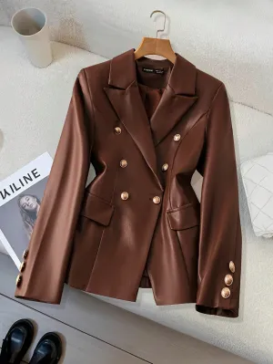 Chaqueta Casual de PU para Mujer - Cherry Vibes