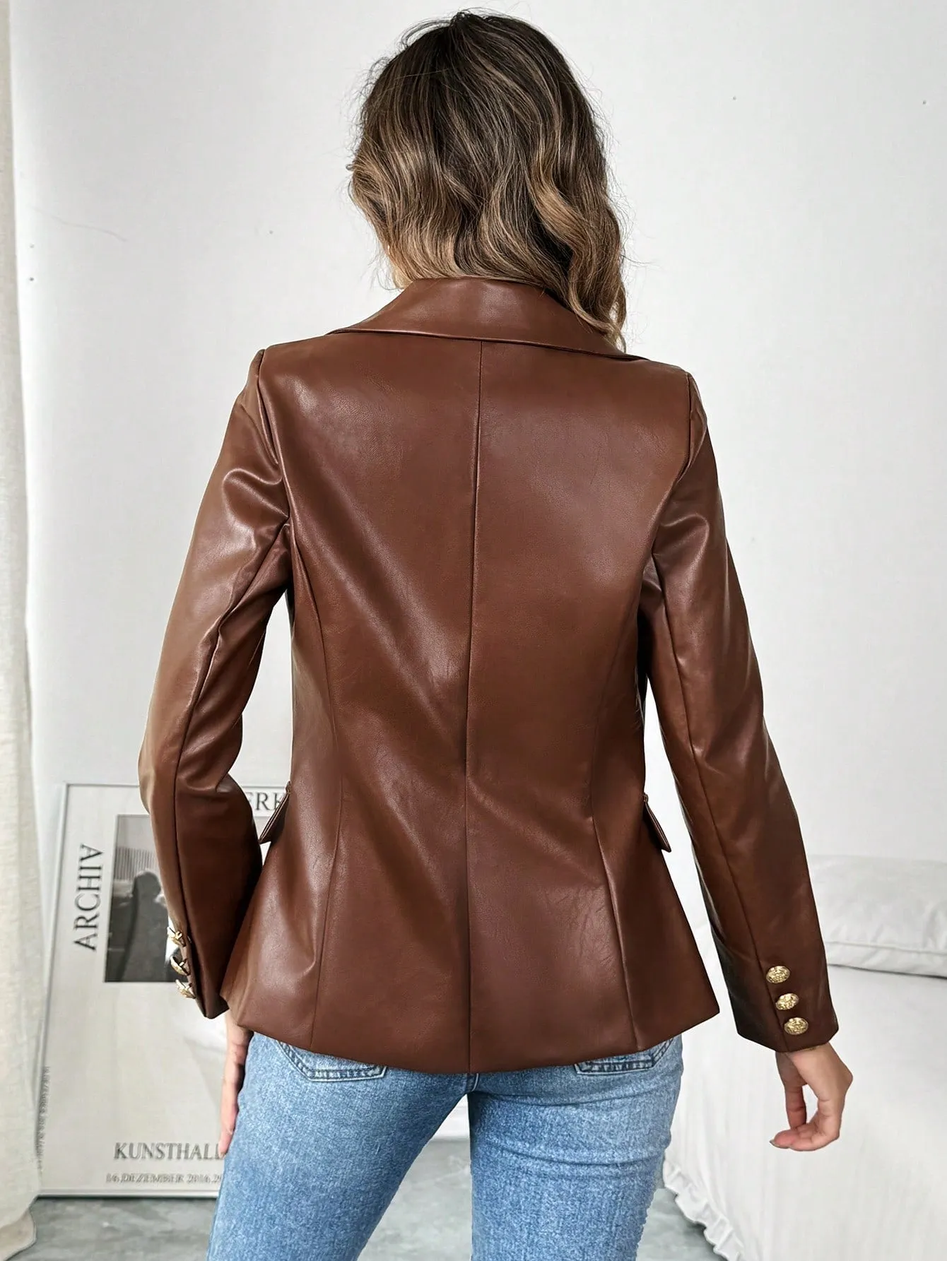 Chaqueta Casual de PU para Mujer - Cherry Vibes