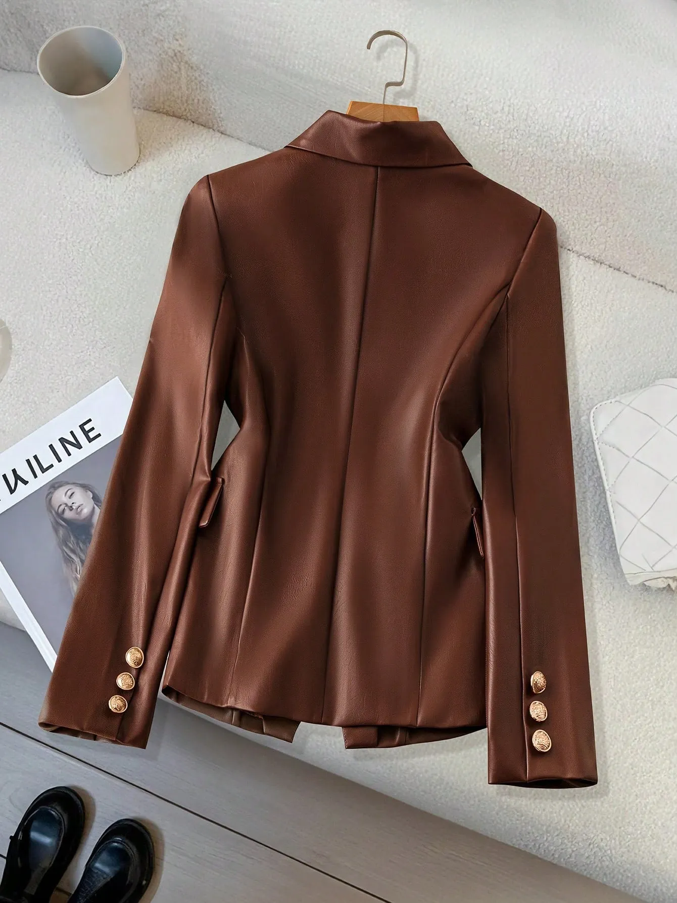 Chaqueta Casual de PU para Mujer - Cherry Vibes