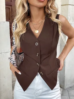 Chaqueta elegante francesa sin mangas