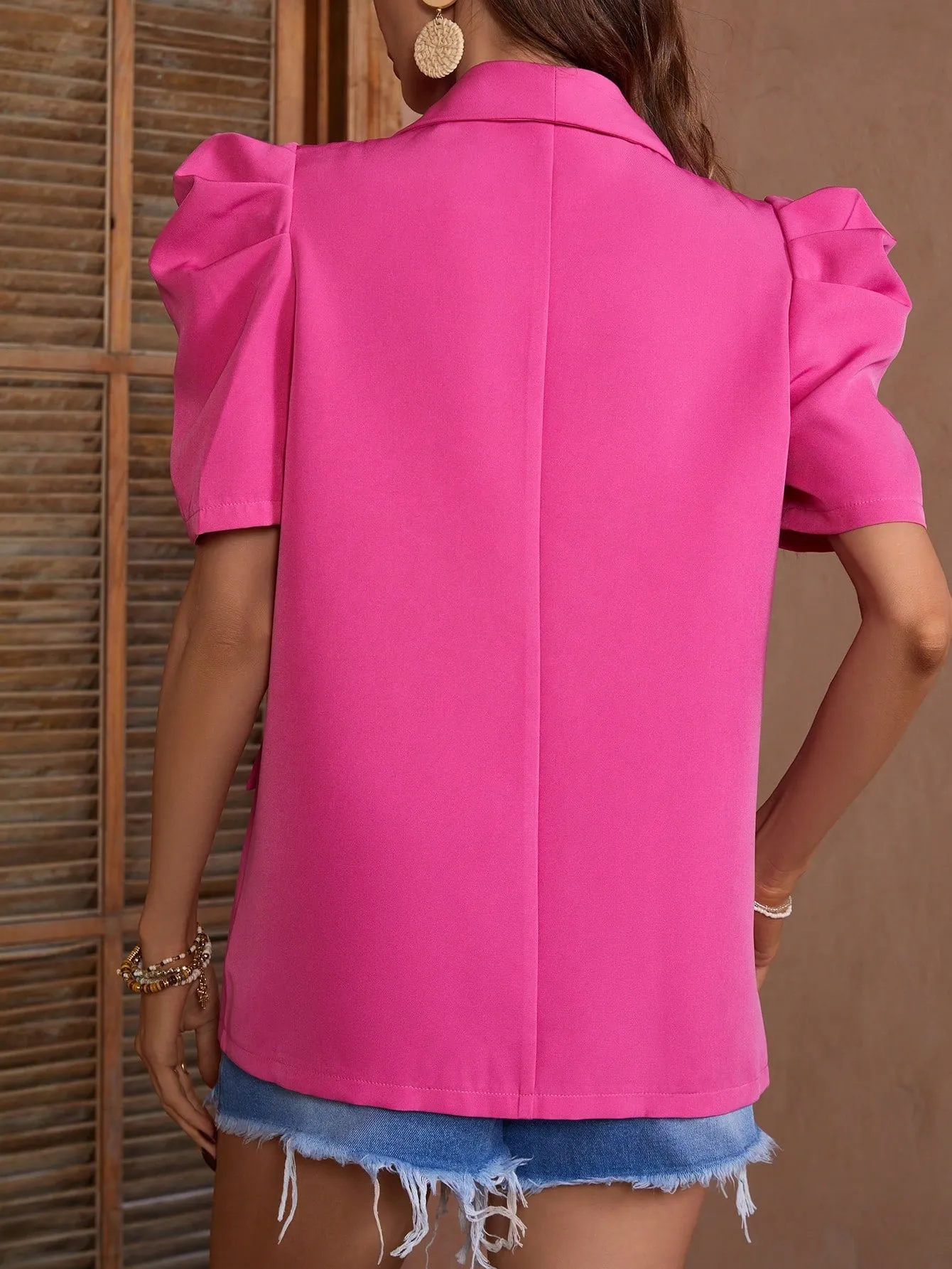 Chaqueta Tipo Blazer Abullonada para Mujer en Cherry Vibes