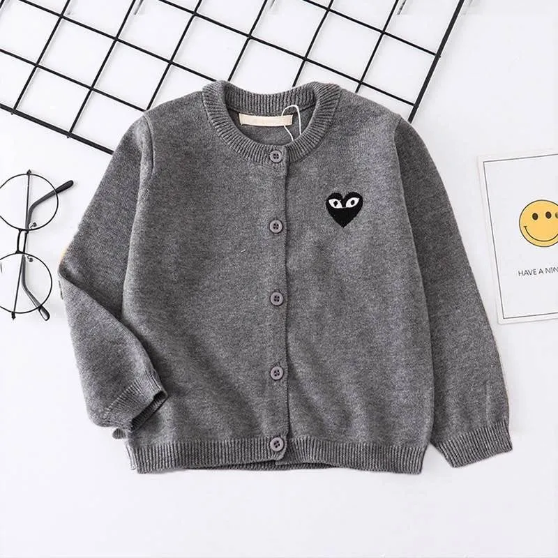 Children's knitted cardigan thin jacket baby sweater girls and boys spring and autumn cotton knitted sweater with outer cross