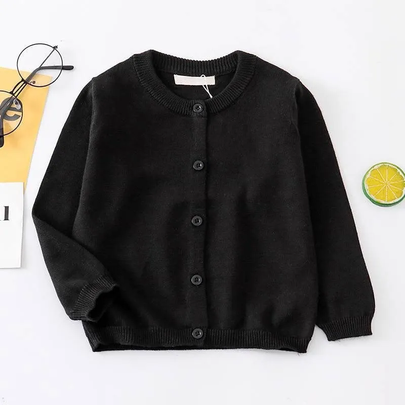 Children's knitted cardigan thin jacket baby sweater girls and boys spring and autumn cotton knitted sweater with outer cross