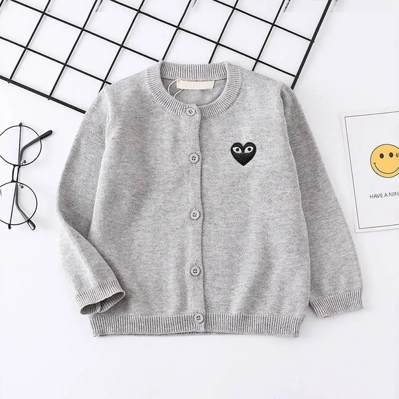 Children's knitted cardigan thin jacket baby sweater girls and boys spring and autumn cotton knitted sweater with outer cross