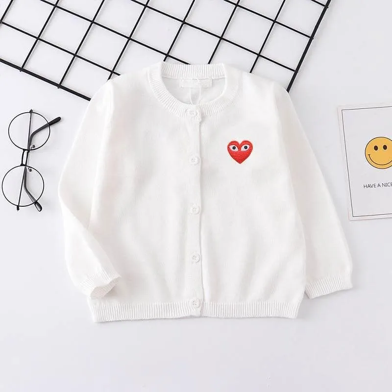 Children's knitted cardigan thin jacket baby sweater girls and boys spring and autumn cotton knitted sweater with outer cross