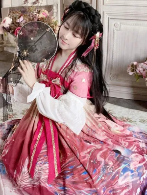 Chinese Lolita OP Dress Polyester Long Sleeves Red Chinese Style Lolita One Piece Dress