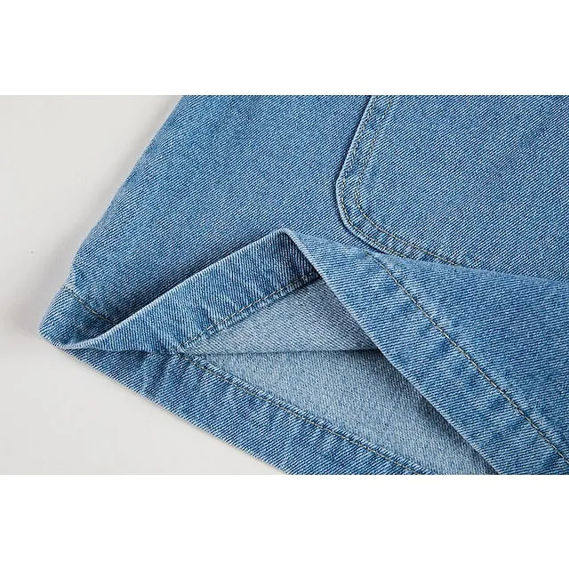 CityHottie - Women's Casual Dress Shift Dress Denim Overall Pinafore Dress Mini Dress Denim Fashion Modern Outdoor Daily Vacation U Neck Pocket Sleeveless Summer Spring 2024 Regular Fit Black Blue Gray Plain S M