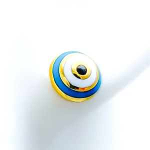 Classic Round Evil Eye 21k Gold Earrings