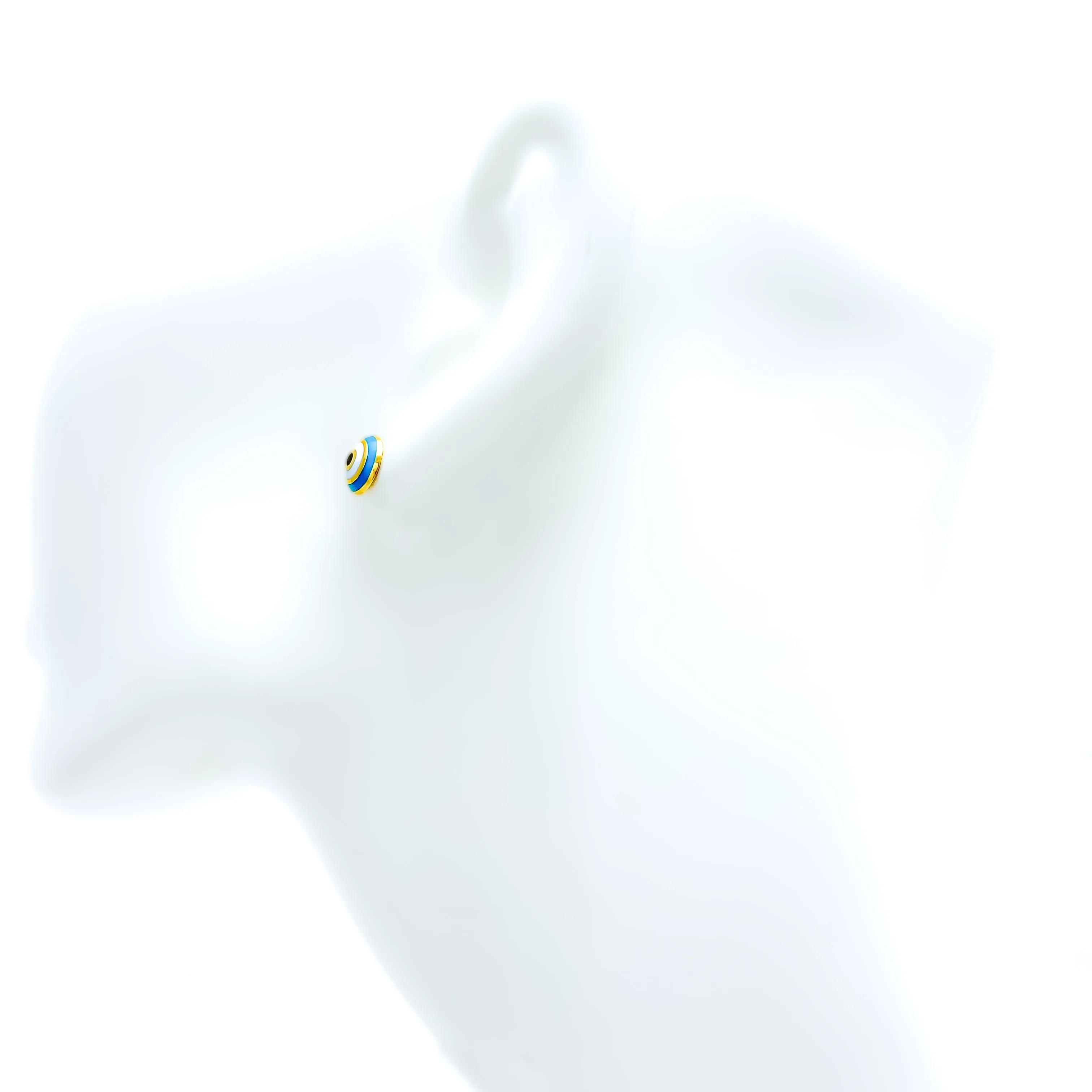 Classic Round Evil Eye 21k Gold Earrings