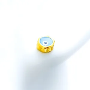 Classy Petite 21k Gold Evil Eye Earrings