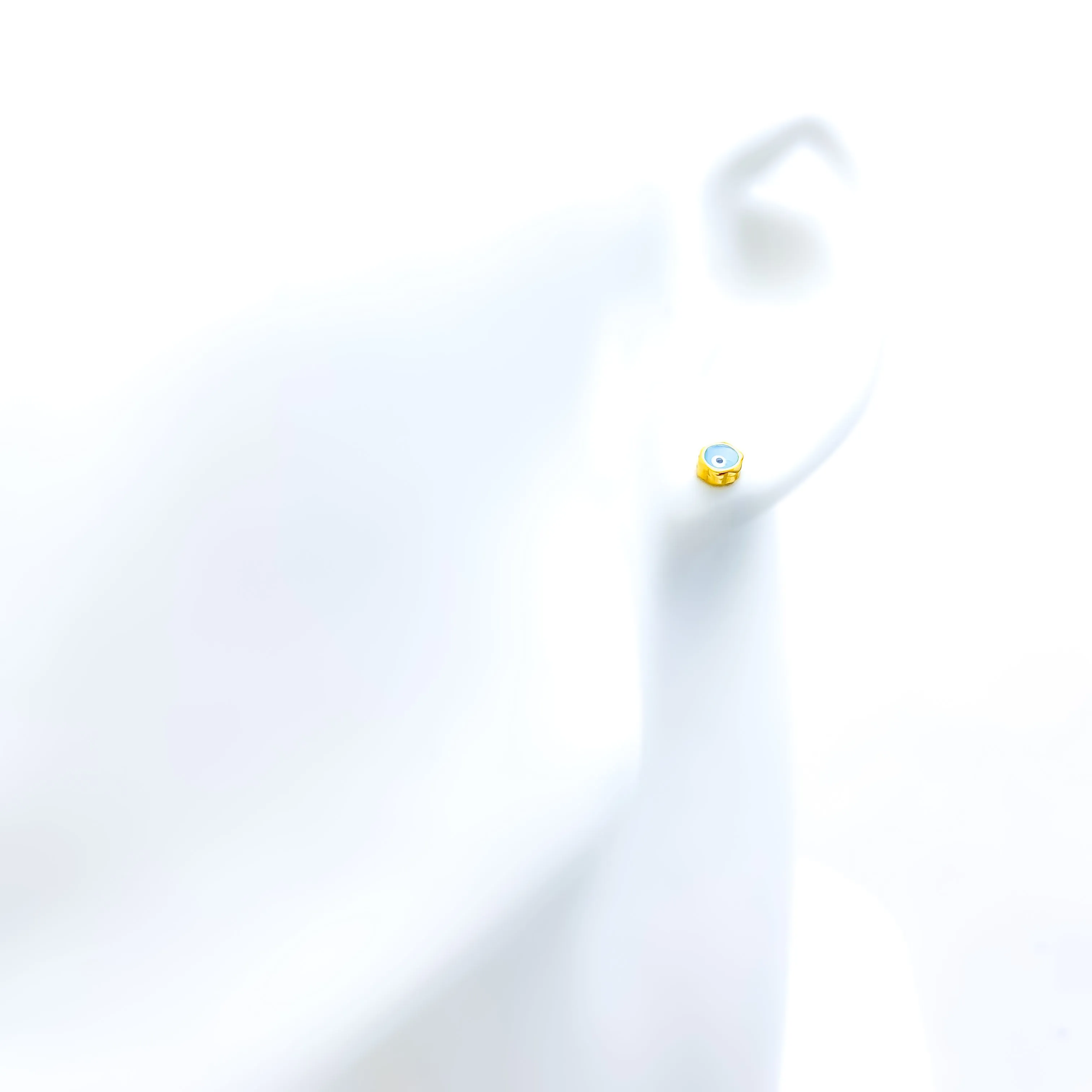 Classy Petite 21k Gold Evil Eye Earrings