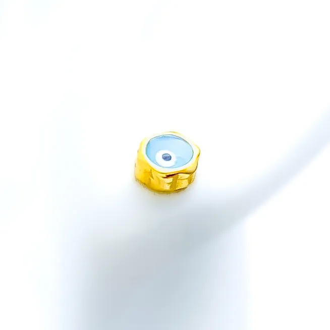 Classy Petite 21k Gold Evil Eye Earrings