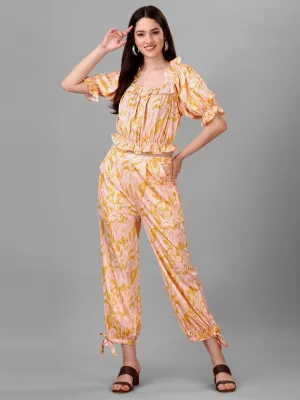 Co-Ords for Women Light Orange Colour.