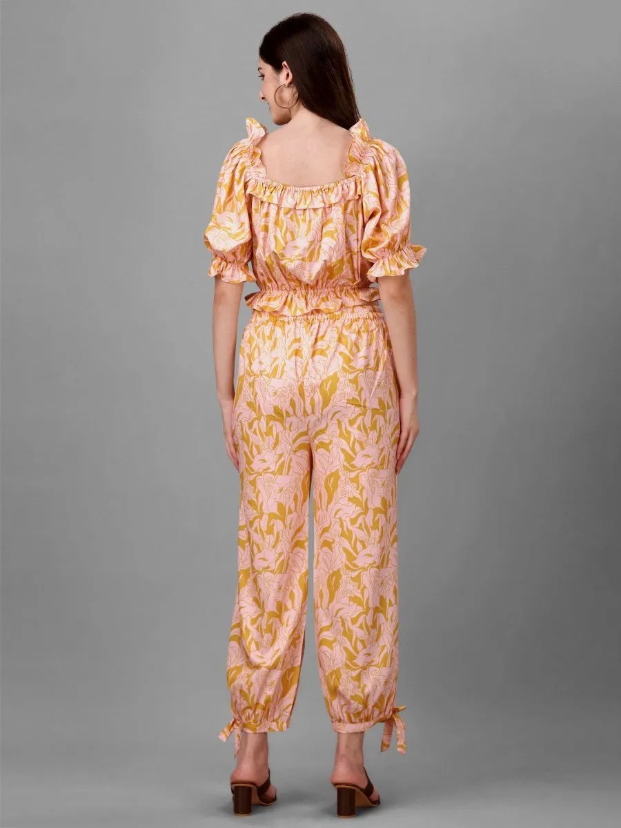 Co-Ords for Women Light Orange Colour.