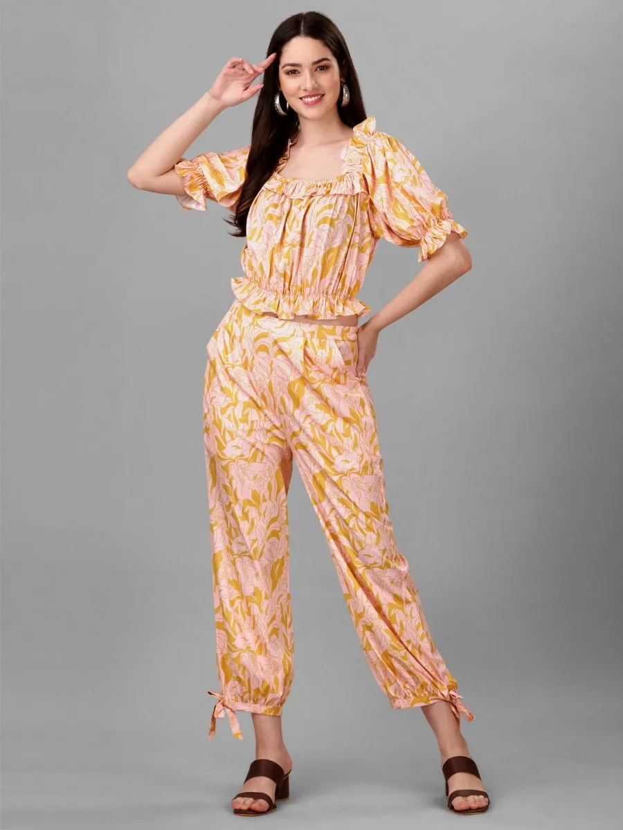 Co-Ords for Women Light Orange Colour.