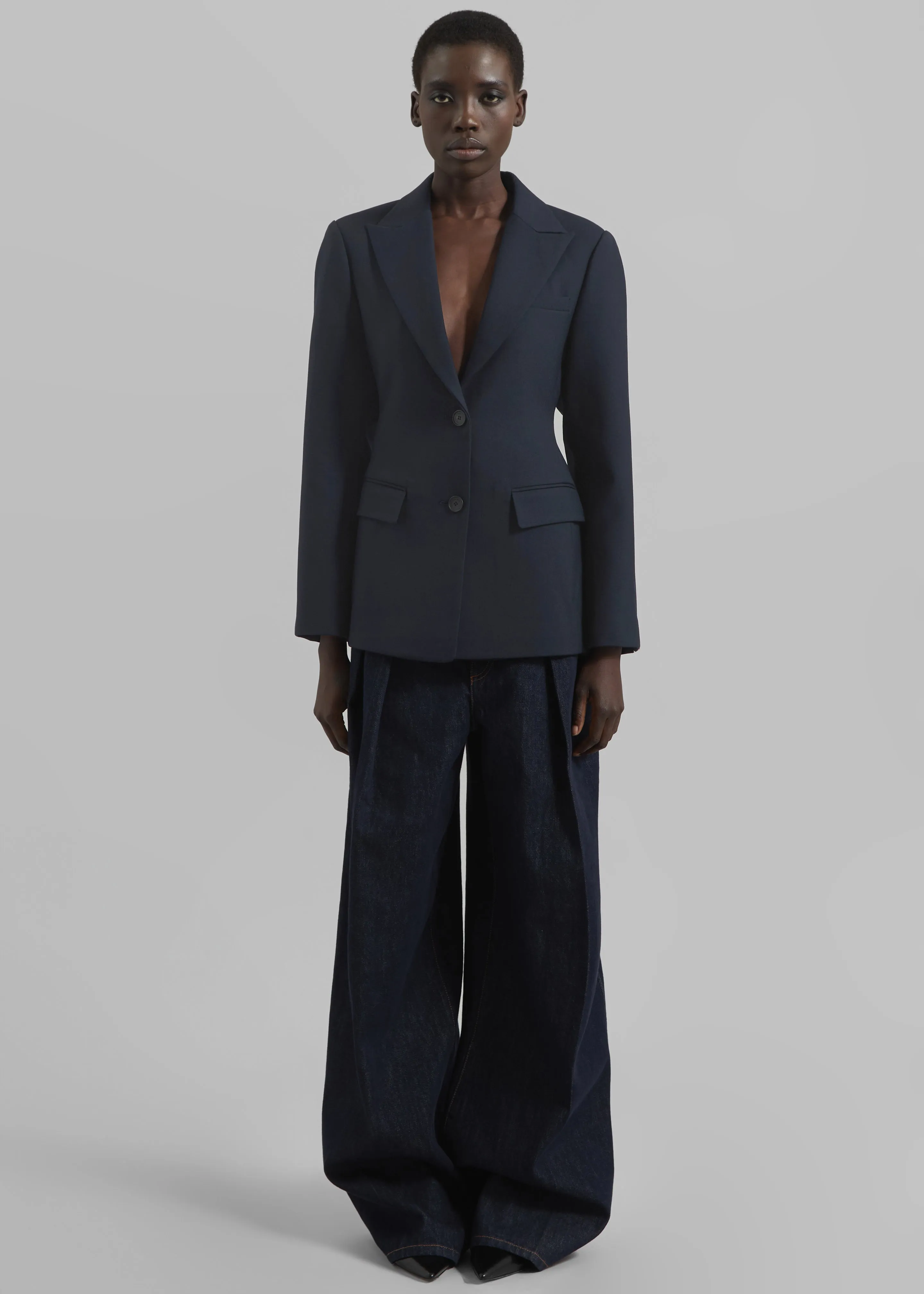 Colette Hourglass Twill Blazer - Navy