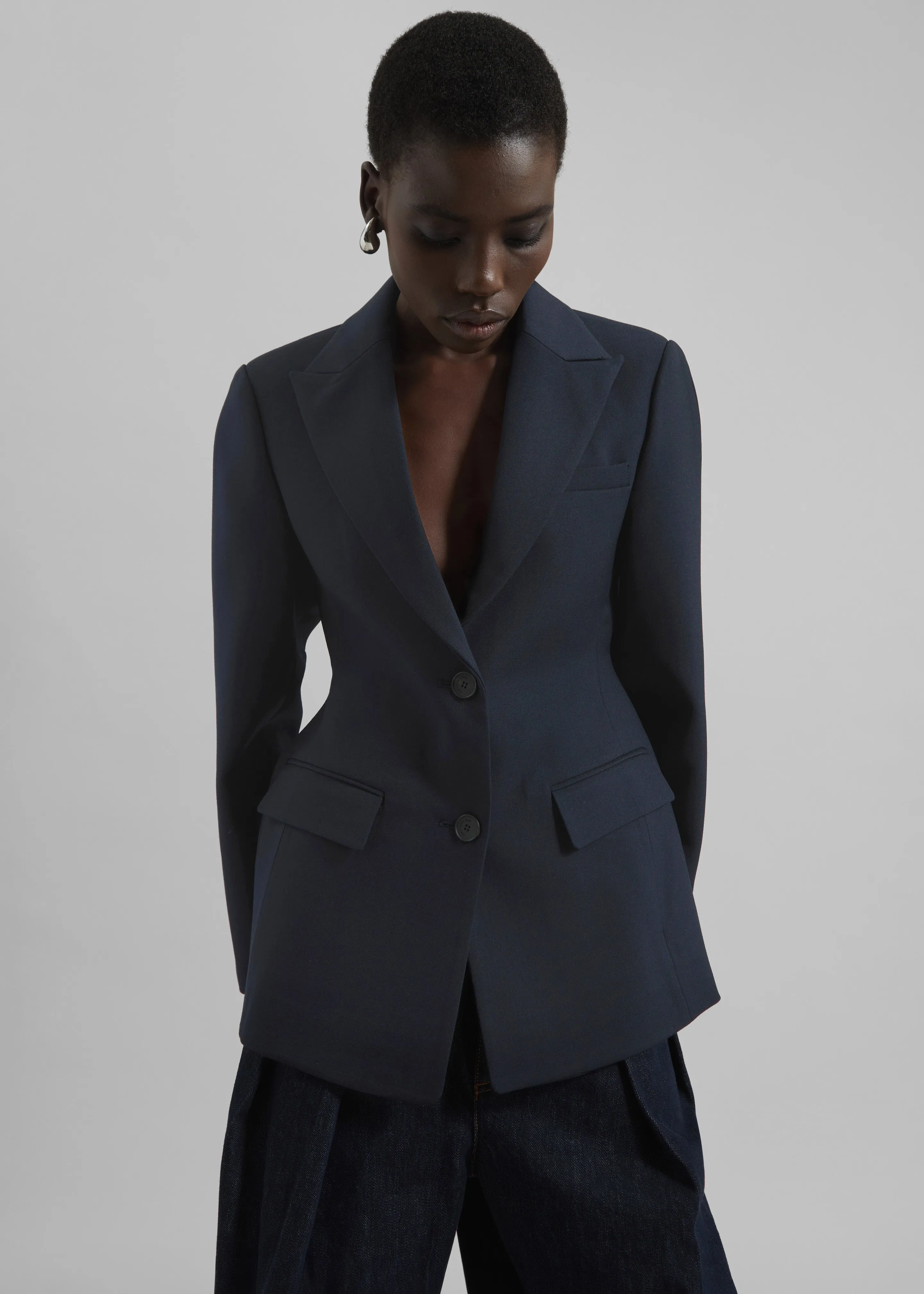 Colette Hourglass Twill Blazer - Navy